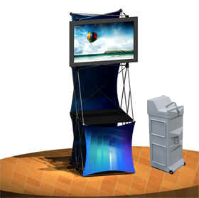Helix Monitor Tower Trade Show Display